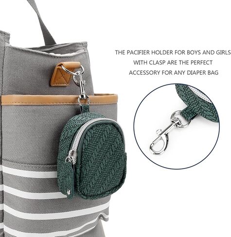 حافظة مصاصة Lmbabter مع مشابك من البولي يوريثان، تتضمن حافظة اللهاية الساحرة مشبكًا يُعلق على حقيبة الحفاضات أو المحفظة (أسود) in Kuwait