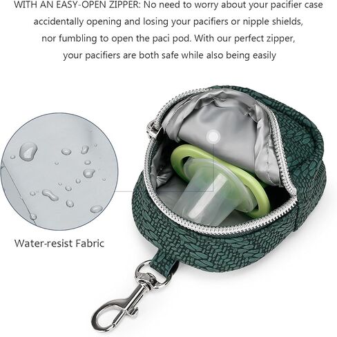 حافظة مصاصة Lmbabter مع مشابك من البولي يوريثان، تتضمن حافظة اللهاية الساحرة مشبكًا يُعلق على حقيبة الحفاضات أو المحفظة (أسود) in Kuwait