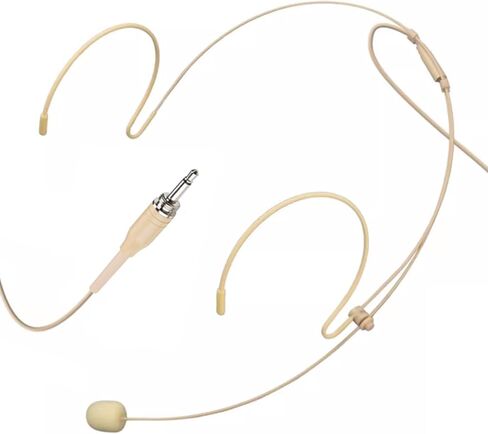 Headset Microphone Headworn Double Over Ear Earset Hanging Condenser Omnidirectional Mic Compatible with Wireless Bodypack Transmitter System with 3.5mm Thread Screw Plug in Kuwait