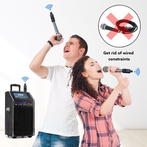 YXG UHF Wireless XLR Transmitter and Receiver Plug-on Wireless Microphone System for Dynamic/Condenser Microphone,with 48V Phantom Power, Electric Guitar/Bass, and More,Audio Mixer, PA System in Kuwait