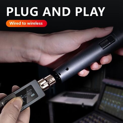 YXG UHF Wireless XLR Transmitter and Receiver Plug-on Wireless Microphone System for Dynamic/Condenser Microphone,with 48V Phantom Power, Electric Guitar/Bass, and More,Audio Mixer, PA System in Kuwait