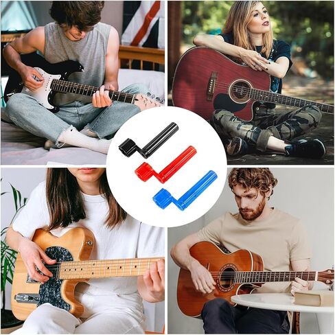 3Pcs Guitar String Winder, 2 in 1 Guitar String Tool Bridge Pin Remover Speed Peg Puller Winder Tool for Acoustic Electric Guitar Bass Ukulele,(Black, Red, Blue,) Instrument Accessories in Saudi Arabia