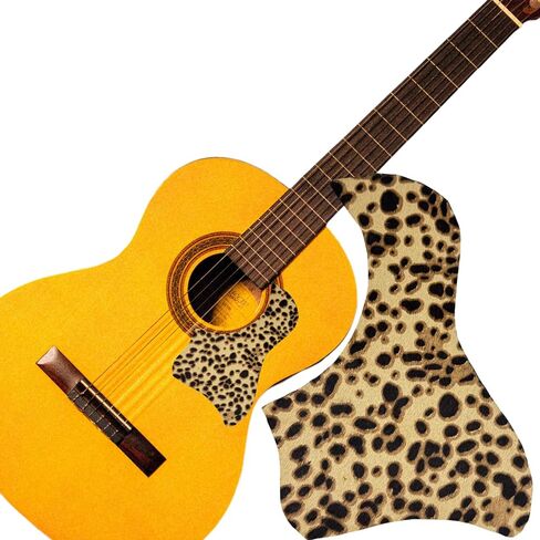 Guitar Pickguard Anti-Scratch Guard Plate Perfect Replacement, Genuine Leather，Self Adhesive (1-leopard print) in Saudi Arabia