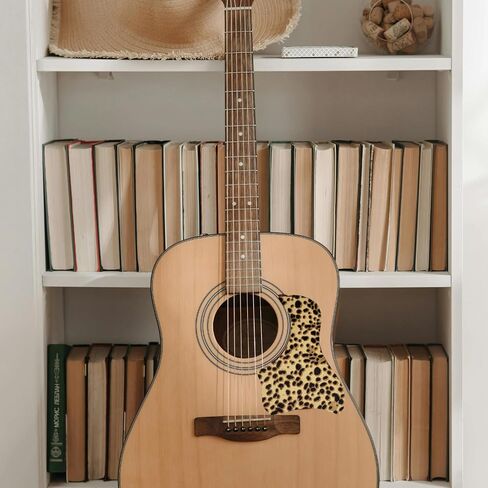 Guitar Pickguard Anti-Scratch Guard Plate Perfect Replacement, Genuine Leather，Self Adhesive (1-leopard print) in Saudi Arabia