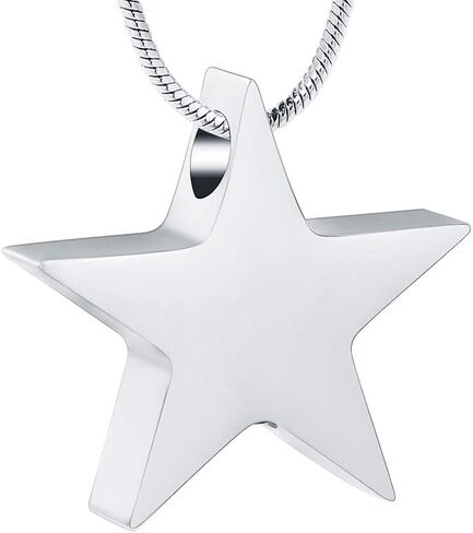zeqingjw Star Shape Urn Necklace for Ashes Stainless Steel Urn Pendant Cremation Jewelry for Ashes Memory Keepsake Gifts Jewelry for Women Men in Kuwait