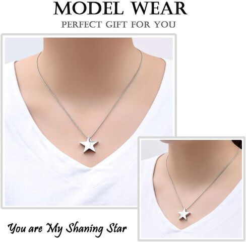 zeqingjw Star Shape Urn Necklace for Ashes Stainless Steel Urn Pendant Cremation Jewelry for Ashes Memory Keepsake Gifts Jewelry for Women Men in Kuwait