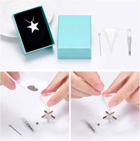 zeqingjw Star Shape Urn Necklace for Ashes Stainless Steel Urn Pendant Cremation Jewelry for Ashes Memory Keepsake Gifts Jewelry for Women Men in Kuwait