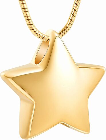 zeqingjw Star Shape Urn Necklace for Ashes Stainless Steel Urn Pendant Cremation Jewelry for Ashes Memory Keepsake Gifts Jewelry for Women Men in Kuwait
