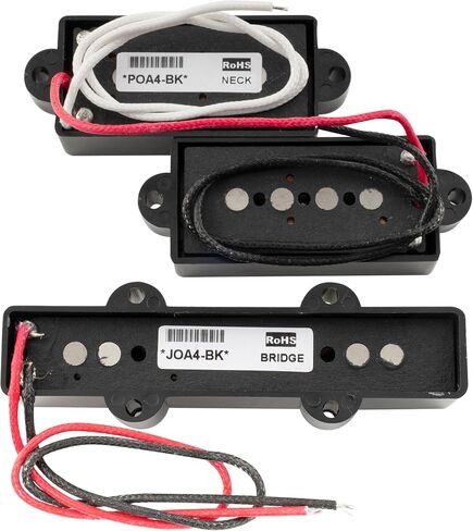 Artec POA4-JOA4 Alnico 5 Vintage Tone PJ Bass Pickups مجموعة التقاطات جسر الرقبة لـ 4-String Precision Jazz Bass Electric Bass، أسود in Saudi Arabia