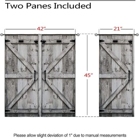 Wood Door Blackout Curtains for Girls Boy Home Decor, Village Barn Farmhouse Rural Art Grommet Thermal Insulated Drapes Darkening Window Curtain for Bedroom Living Room, 55 x 63 Inch in Saudi Arabia