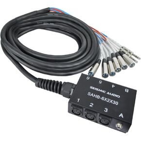 Seismic Audio SAHB-6x2x30 6 Channel 30-Feet Compact XLR Sub Snake with 2 Stereo Feeds
