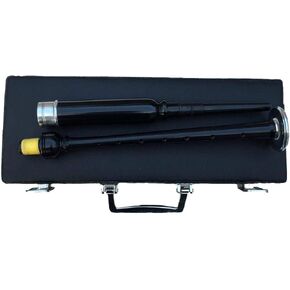 Scottish Great Highland Bagpipes Practice Chanter Rosewood Silver Amounts with Carrying Hard Case | Best Bagpipe Practice Chanter + 2 Reeds and Hard Carrying Case