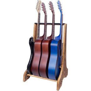 4 Multiple Guitar Stand Racks,Guitar Holder with Protective Velvet Band,Wooden Guitar Display Holder for Acoustic, Electric Guitar,Bass,Music Studio & Home (High-end wooden-4 Holder)