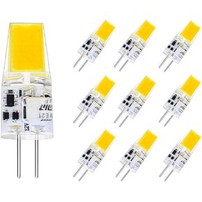 Dimmable G4 LED Bulb 12V 24V JC Tybe, 20-30W T3 G4 Halogen Equivalent,2700K Warm White, G4 Bi-Pin Base, 300LM, Chandelier Lighting/Landscape Lighting/Microwave Lighting 10pcs