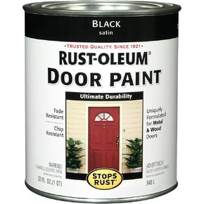 Rust-Oleum 238310 Front Door Oil Paint, Quart, Black 32 Fl Oz (Pack of 1)