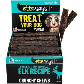 ETTA SAYS! Premium Crunchy Dog Treats Pack of 36 – 4.5" Elk Dog Treats - Made in The USA, Grain-Free, Good for Teeth, Easy to Digest