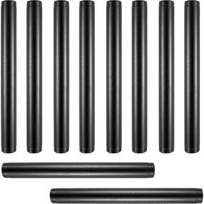 MUZIK 10 Pack Black Pipe Threaded Pipe Nipples, Vintage DIY Shelving Steampunk Furnitur, 3/4 Inches (4 inch)