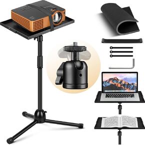 CAHAYA Projector Stand Portable Tripod: Collapsible Panels Laptop Tripod Stand Height Adjustable, Heavy-Duty Metal Base for Dj Racks Sheet Music Outdoor