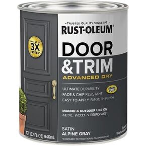 Rust-Oleum 369383 Advanced Dry Door & Trim Paint, Quart, Satin Black