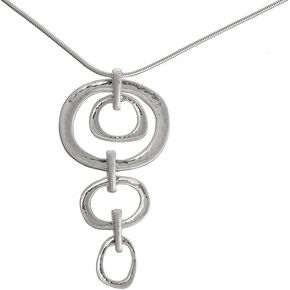 Z&R RETRO Silver Pendant Long Necklace for Women Jewelry Trendy 80cm Fashion Necklaces Chokers