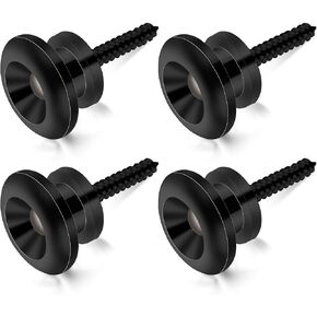 4 PCS Guitar Strap Buttons Black Guitar Strap Lock Buttons Mushrooms Head Guitar Strap Button Electric Guitar Strap Locks Guitar Security Lock for Guitar Bass Ukulele