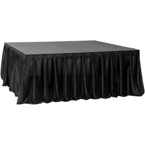 16’ x 28" MyStage Portable Stage Skirt - Black Satin Fabric Adhesive for Events, Performances, & Wedding Staging, High-Quality Wrinkle-Free Platform Skirting Cloth - (Black)