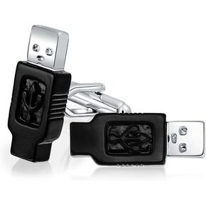Texting Addict Black Cell Smart Phone Cufflinks For Men Executive Graduation Gift Bullet Hinge Back Gold Tone Stainless Steel