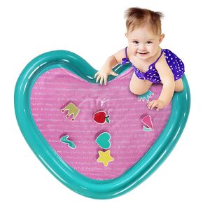LaLa Lou Kids Tummy Time Mat, Premium XL Inflatable Water Tummy Time Play Mat with Stimulation Toys Promoting Motor Skills and Muscles Development in Infants and Toddlers, Enchanted Flower