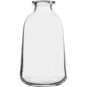 Elements Glass Milk Bottle Vase, for Use with Dried or Faux Flowers and Greenery, 8.7x8.7x12.2 Inch, Clear