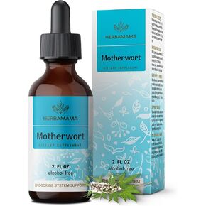 HERBAMAMA Motherwort Tincture - Calming Drops for Women's Wellness - Motherwort Herb Extract Vegan Women's Supplements - Alcohol & Sugar-Free, 56-Day Supply