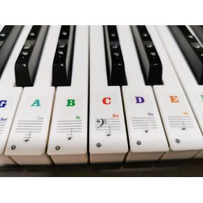 Piano Keyboard Stickers for 88/61/54/49/37 Key, Piano Note Stickers for Learning, Removable Piano Keyboard Letters, Notes Label for Beginners and Kids，Both White&Black Keys.