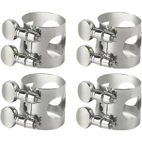 4 قطع من رباط الكلارينيت Bb رباط كلارينيت، رباط هو أداة ساكسفون خشبية لقطعة الفم الكلارينيت، رباط كلارينيت فضي B قطعة فم كلارينيت مسطحة قابلة للتعديل in Kuwait