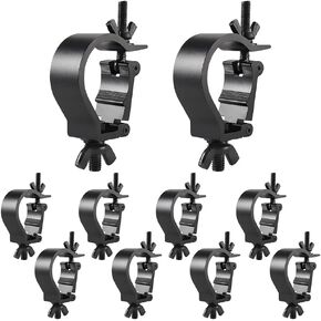 Truss Clamps 2 Inch, 10 Packs Gruolin Stage Light Clamps One Person Job, Premium 50mm Aluminium Heavy Duty 100kg / 220lb Lighting Clamps, Perfect Fit for 48-52mm OD Tube