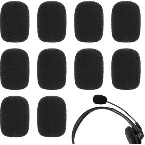10 Pack Mini Size Lapel Headset Microphone Windscreen Foam Cover, High Density Mic Headset Cover Mini Size Foam Microphone Windscreen for Headset Lavalier Microphones Noise Reduction(Black)