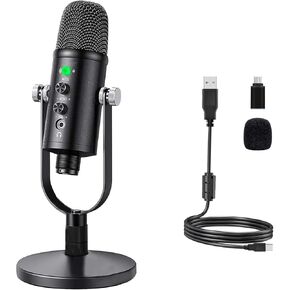USB Microphone,Condenser Recording Microphone Computer PC Mic for Streaming,Podcasting,Plug&Play Gaming Microphones on PC,Mac,Twitch and YouTube (WM101)