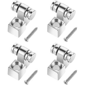 Guitar Roller String Retainers, 4 Pcs String Trees for Electric Guitar, Metal Guitar Standard Roller String Guide Replacement Part Electric Guitar Accessories (Silver) (Chrome)