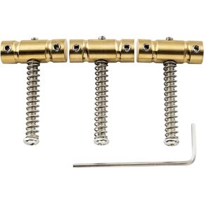 Musiclily Ultra 10.8mm Guitar Bridge Saddles Brass Compensated Saddles Grooved Barrel Saddles for Tele Telecaster Electric Guitar, Black Screws(Set of 3)