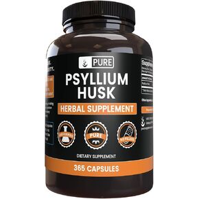 PURE ORIGINAL INGREDIENTS Psyllium Husk (365 Capsules) No Magnesium Or Rice Fillers, Always Pure, Lab Verified