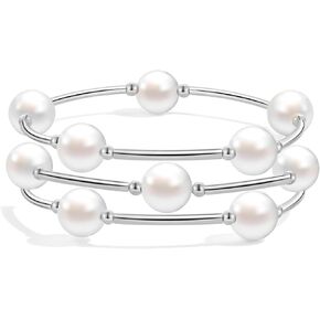 Elegance 11 designs 10mm Crystal White Pearl Blessing Bracelet