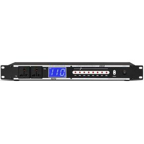 Depusheng 10 Outlet Power Conditioner 10 Amp 2000w Audio Digital Power Sequencer Rack Mount With Precise Real-Time Voltage Display Suitable For Home KTV Classroom Stage Studio - Black（D228）