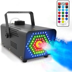 Smoke Machine, Fog Machine Outdoor with 72 LED Lights, 500W and 2300 CFM Spray, Remote Control, Perfect for Halloween, Christmas, Wedding, Party, Club, DJ Stage Effect,A-Hexagon