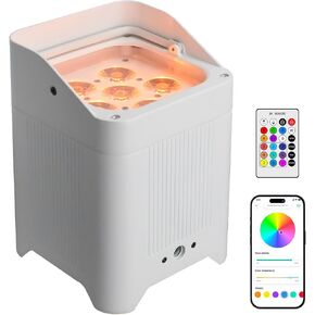 Battery Rechargeable led uplight,6x18w RGBWA UV led par can Light，APP DMX512 Wirless Remote Control Uplighting Indoor for Wedding dj Party