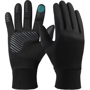LOUXPERT Winter Gloves for Men Women: Windproof Fleece Lined Gloves for Biking