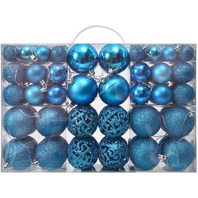 NJN 100Pcs Christmas Ball Ornament Set, Orange Ornaments for Xmas Tree Decor Plastic Shatterproof Decorative Hanging Baubles for Holiday Party Halloween Tree Decoration