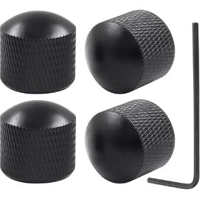 Hordion 4Pcs Metal Guitar Knobs Volume Tone Control Knob, Black Dome Knobs Audio knob Replacement with Allen Wrench for Fender Telecaster Electric Guitar Bass