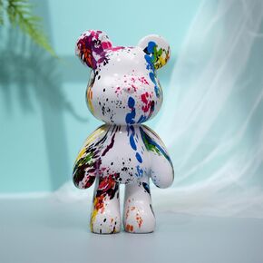 Resin Bear Statue Decor for Home, Animal Sculpture Ornament for Indoor Room (Type E)