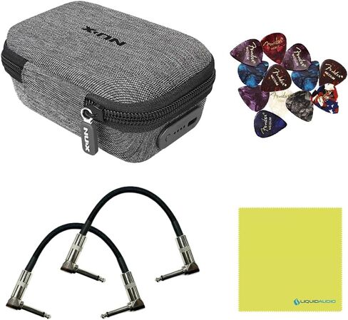 Liquid Audio NUX Wireless in Ear Monitor System (B-7PSM 5.8 GHz) Bundle with 2X Strukture S6P48 Woven Right Angle Patch Cables, 12x Fender Guitar Picks and Instrument Polishing Cloth in Saudi Arabia