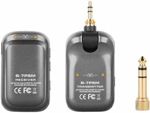 Liquid Audio NUX Wireless in Ear Monitor System (B-7PSM 5.8 GHz) Bundle with 2X Strukture S6P48 Woven Right Angle Patch Cables, 12x Fender Guitar Picks and Instrument Polishing Cloth in Saudi Arabia