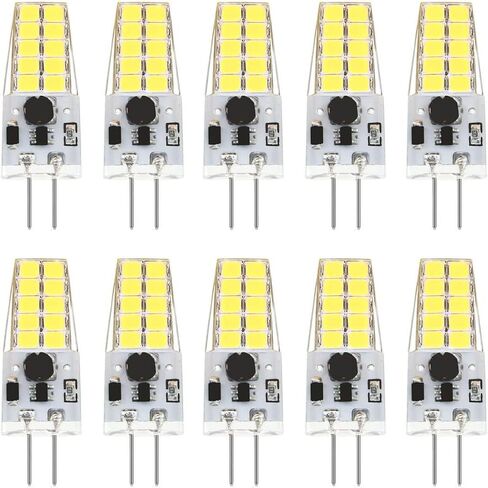 لمبة G4 LED قابلة للتعتيم 12 فولت 24 فولت JC، 20-30 وات T3 G4 مكافئ هالوجين، 2700 كلفن أبيض دافئ، قاعدة G4 ثنائية الدبوس، 300 لومن، إضاءة الثريا/إضاءة المناظر الطبيعية/إضاءة الميكروويف 10 قطع in Saudi Arabia