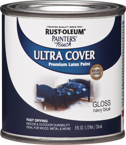 طلاء مينا بفرشاة لمس للرسام من Rust-Oleum 1922730، 236 مل (عبوة من قطعة واحدة)، أزرق داكن لامع in Kuwait